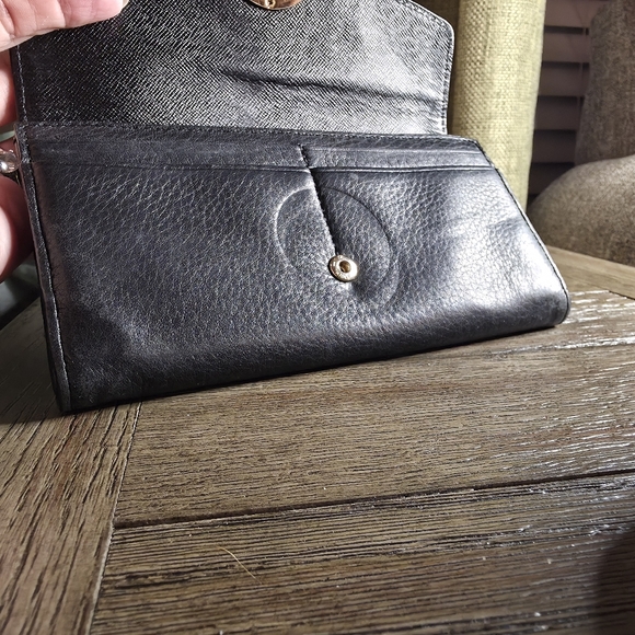 Michael Kors Black Leather MK Logo Wallet Clutch - Picture 4 of 10